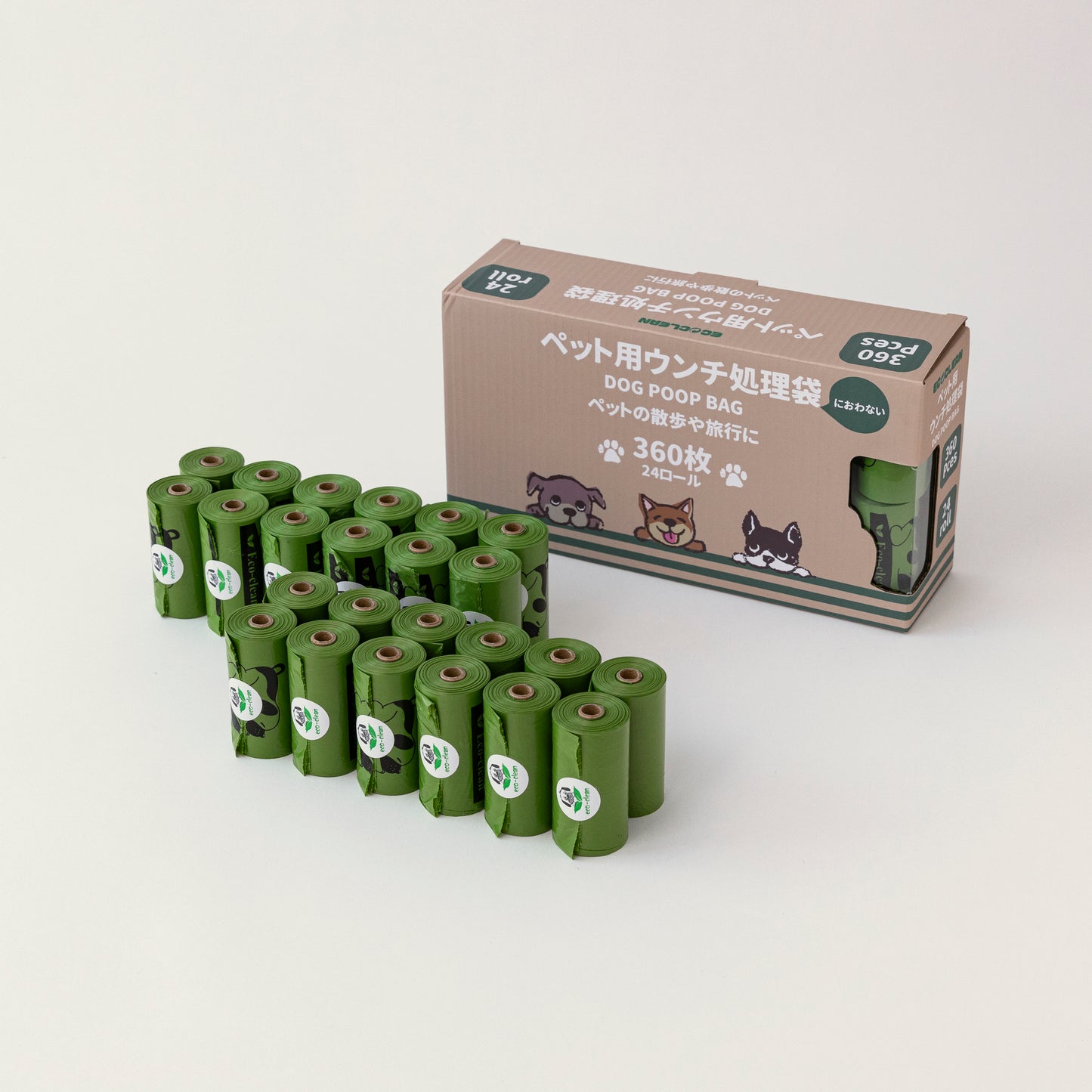 ペット用ウンチ処理袋（24ロール/360枚）ケース１個付き
